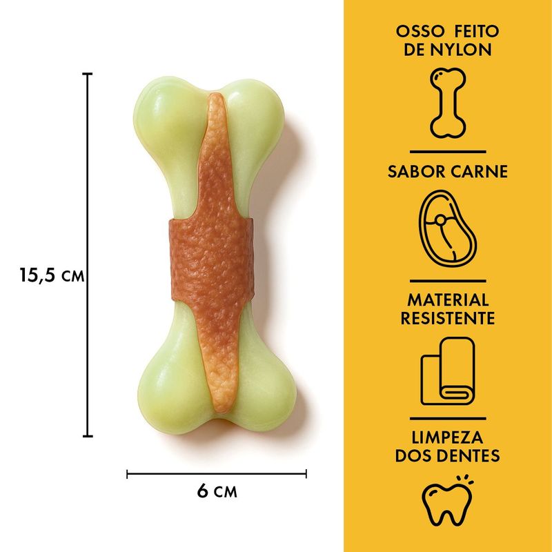 Mordedor Animaux Osso para C es Porte M dio Sabor e Cheiro de Carne - Tamanho M 3