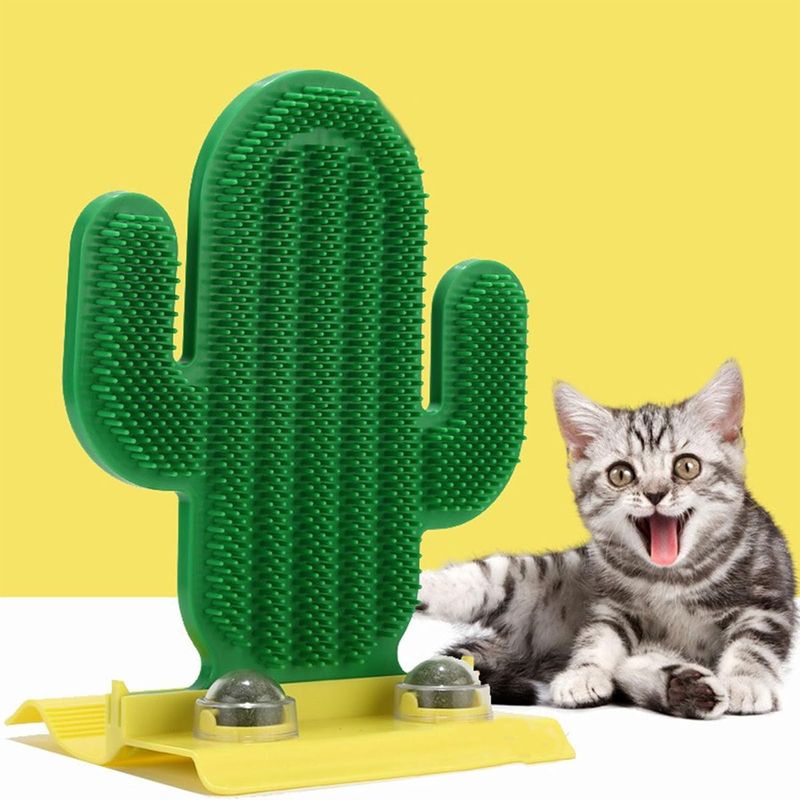 Brinquedo Animaux Cacto Massageador com Catnip para Gatos 3