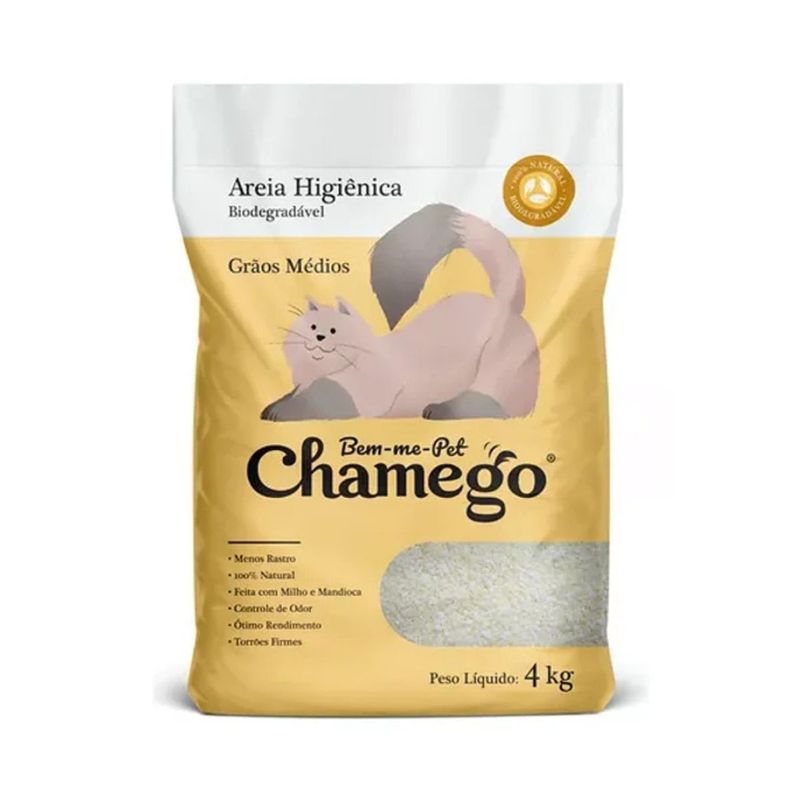 Areia Higi nica Chamego Gr os M dios para Gatos 4kg 0