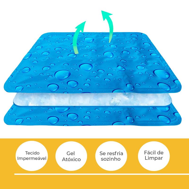 Tapete Gelado Animaux Refrescante para C es e Gatos Azul 90x50cm - Tamanho G 2