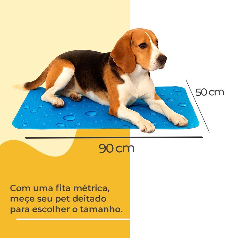 Tapete Gelado Animaux Refrescante para C es e Gatos Azul 90x50cm - Tamanho G 5