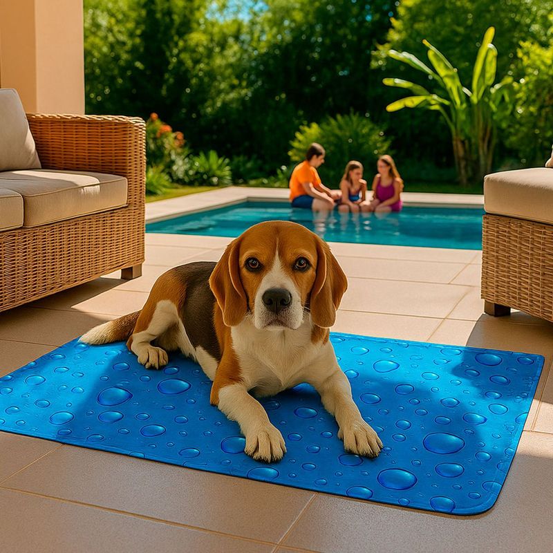 Tapete Gelado Animaux Refrescante para C es e Gatos Azul 90x50cm - Tamanho G 6