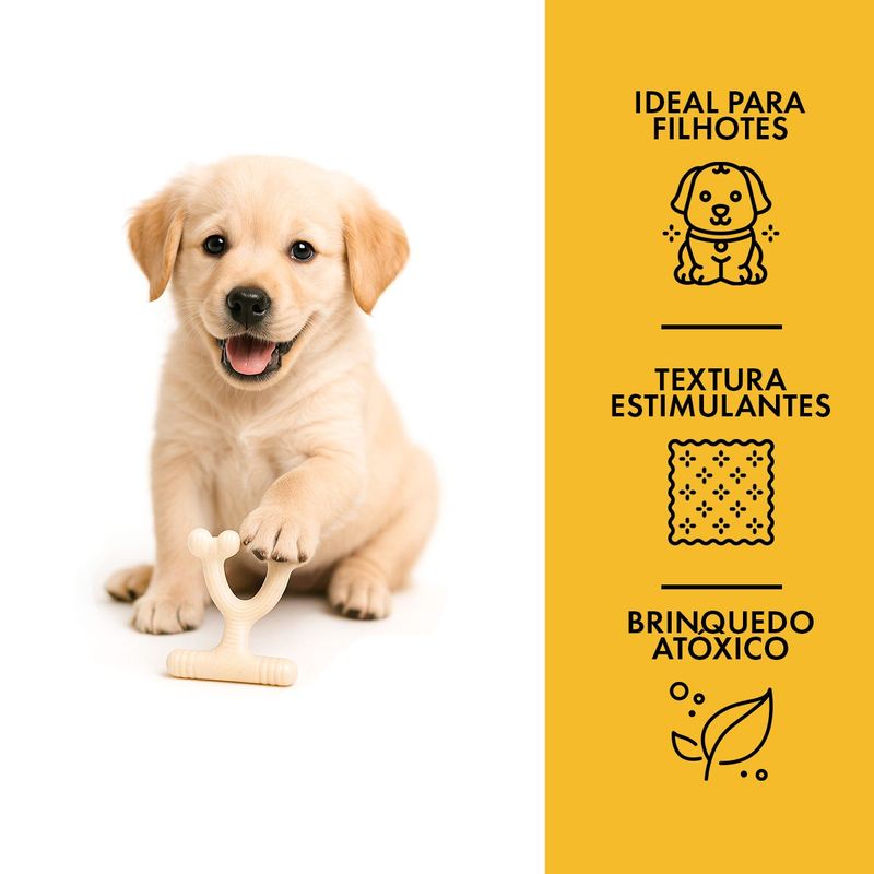 Mordedor Animaux Osso Maci o para C es Porte Pequeno 9cm - Tamanho P 2