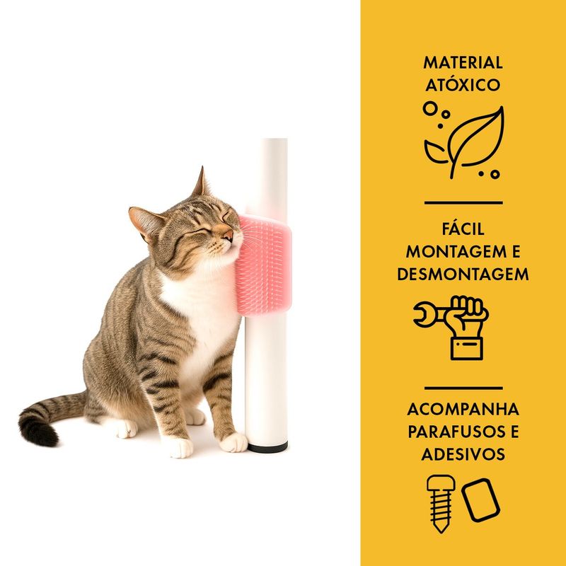 Escova Animaux Co adinha para Gatos Rosa 3