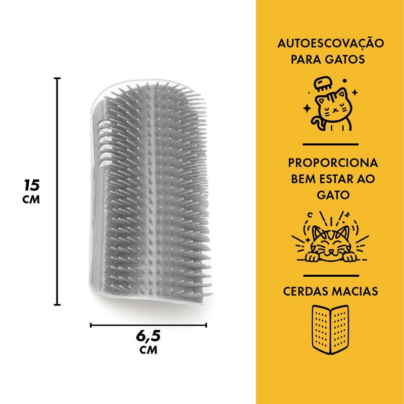 Escova Animaux Co adinha para Gatos Cinza 4