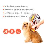 Escova Animaux Rasqueadeira Pelos Longos para C es e Gatos Porte Pequeno Laranja Cinza - Tamanho M 1