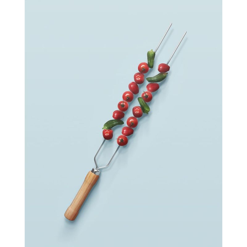 Espeto Duplo Mor para Churrasco 95cm 2
