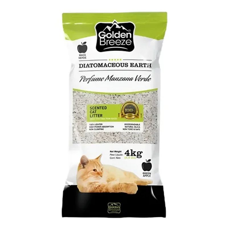 Areia Higi nica Golden Breeze Perfume Ma   Verde para Gatos 4kg 0