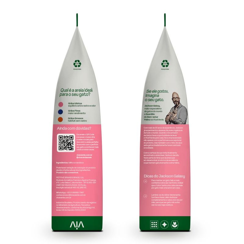 Areia Higi nica Viva Verde para Gatos Gr os Mistos 4kg 2