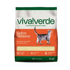 Areia Higiênica Viva Verde para Gatos Grãos Grossos 4kg