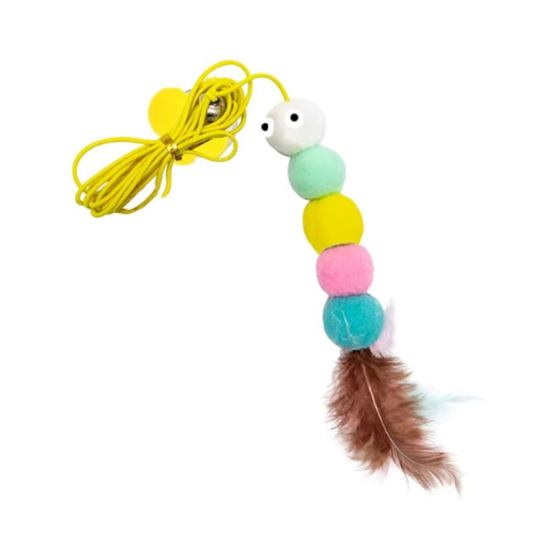 Brinquedo Napi El stico com Bolinha para Gatos - Cores Sortidas  0