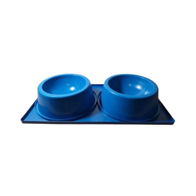 Kit 3 Pe as Murano Comedouro  Bebedouro e Bandeja para C es Azul - Tamanho P 0