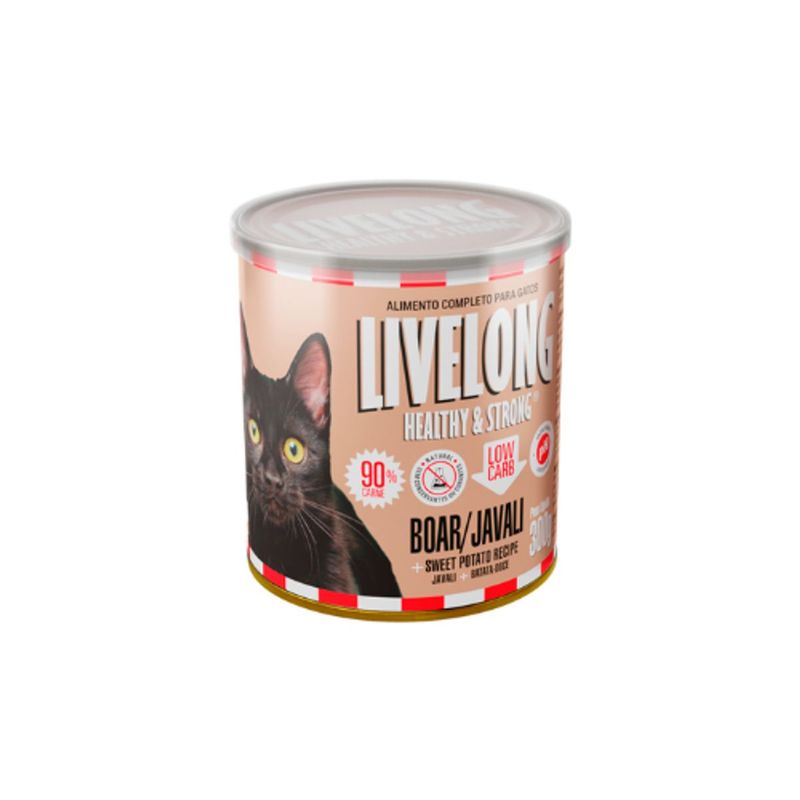 Alimento Natural Livelong para Gatos Javali 300g 2