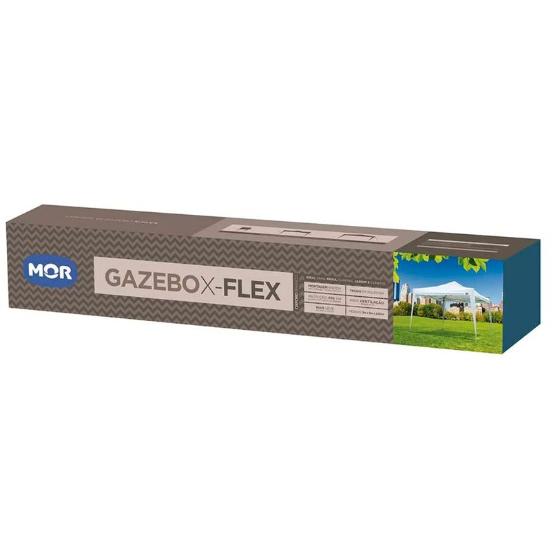 Gazebo Mor X-Flex Oxford com Silvercoating Branco 3x3m  3
