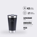 Copo T rmico de Cerveja Stanley com Tampa Matte-Black 473ml 1