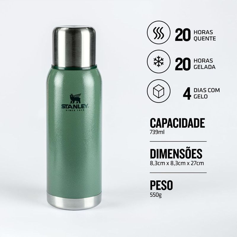 Garrafa T rmica Stanley Adventure Hammertone Green 739ml 3