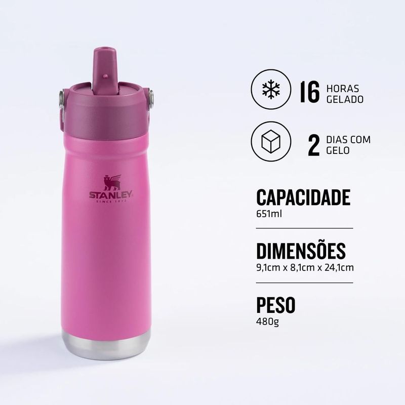 Garrafa T rmica Stanley Flip Straw Azaleia 651ml 3