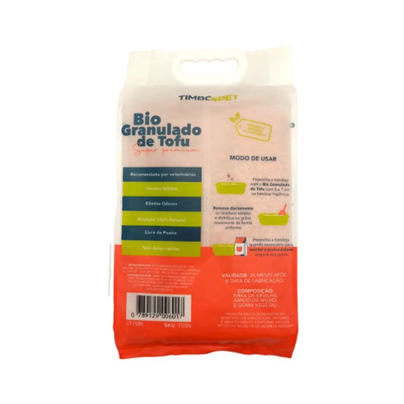 Granulado Higi nico Timb Pet Bio Tofu P ssego para Gatos 2kg 2