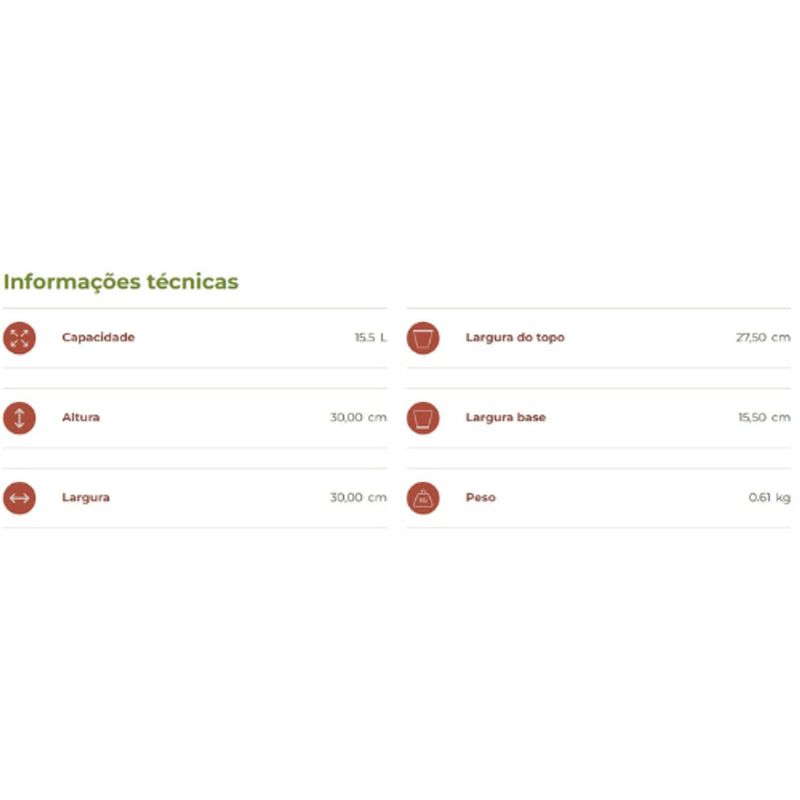 Vaso Nutriplan Origami Redondo para Plantas Cor Cimento 30cm 2