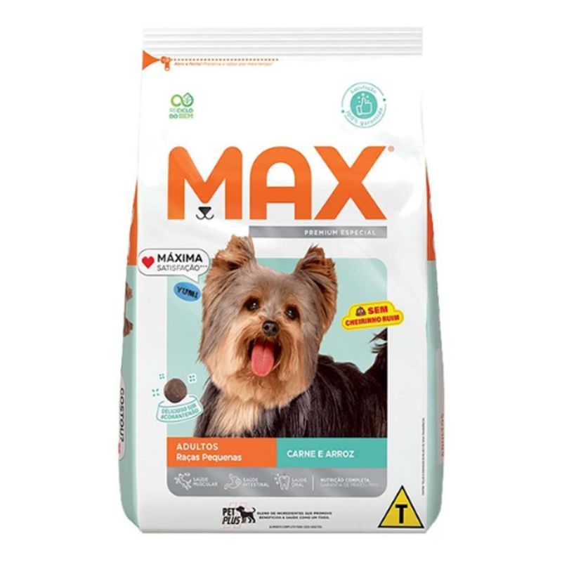 Ra  o Seca Max para C es Adultos Porte Pequeno Carne e Arroz 10 1kg 0