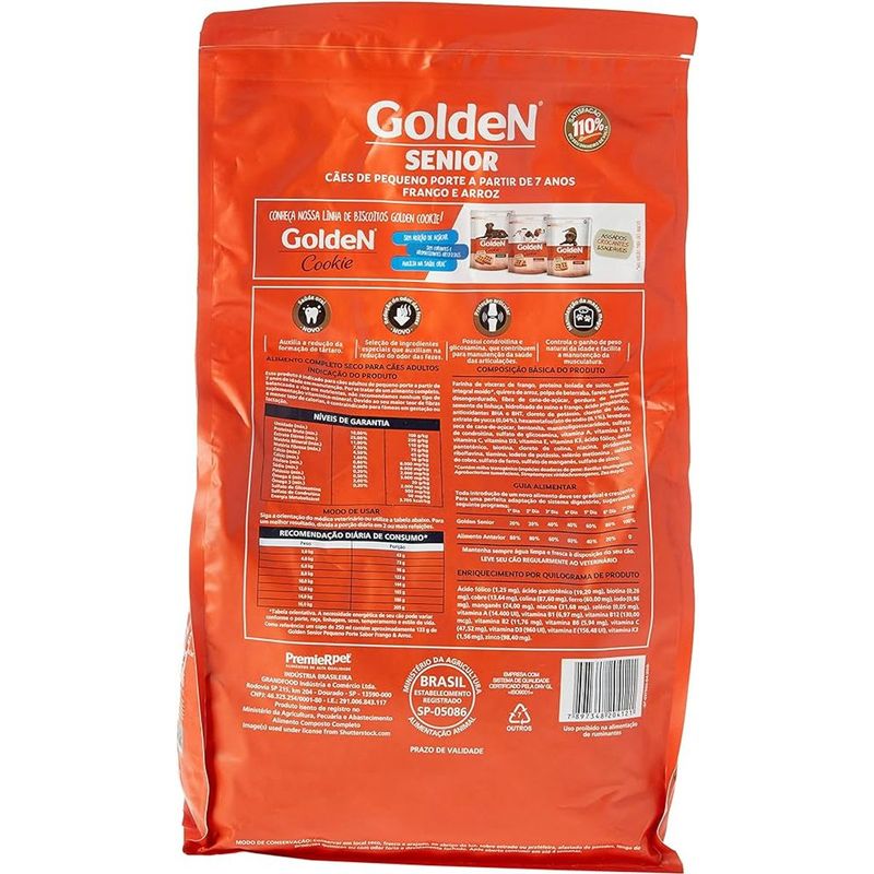 Ra  o Seca Golden S nior para C es Idosos Porte Pequeno Mini Bits Frango 3kg 2