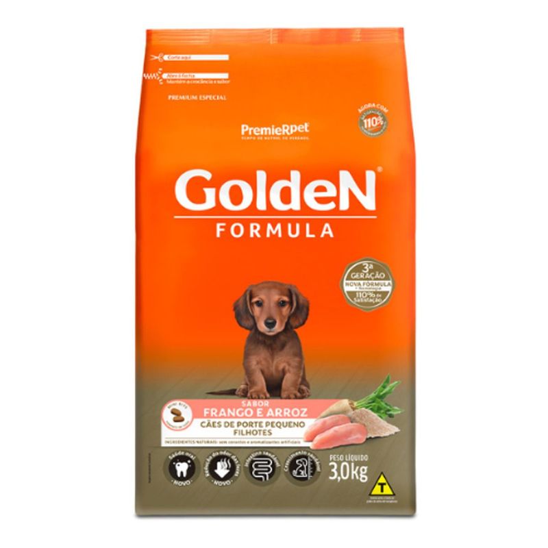 Ra  o Seca Golden F rmula para C es Filhotes Porte Pequeno Mini Bits Frango 3kg 0