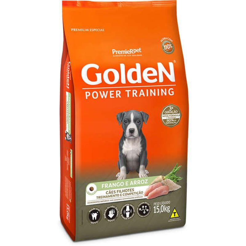 Ra  o Seca Golden Power Training para C es Filhotes Frango 15kg 1
