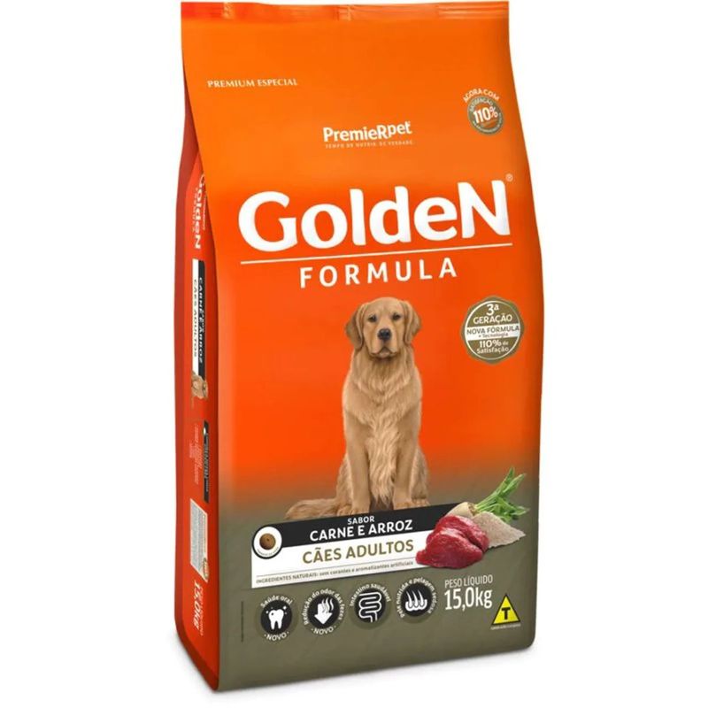 Ra  o Seca Golden F rmula para C es Adultos Carne 15kg 1