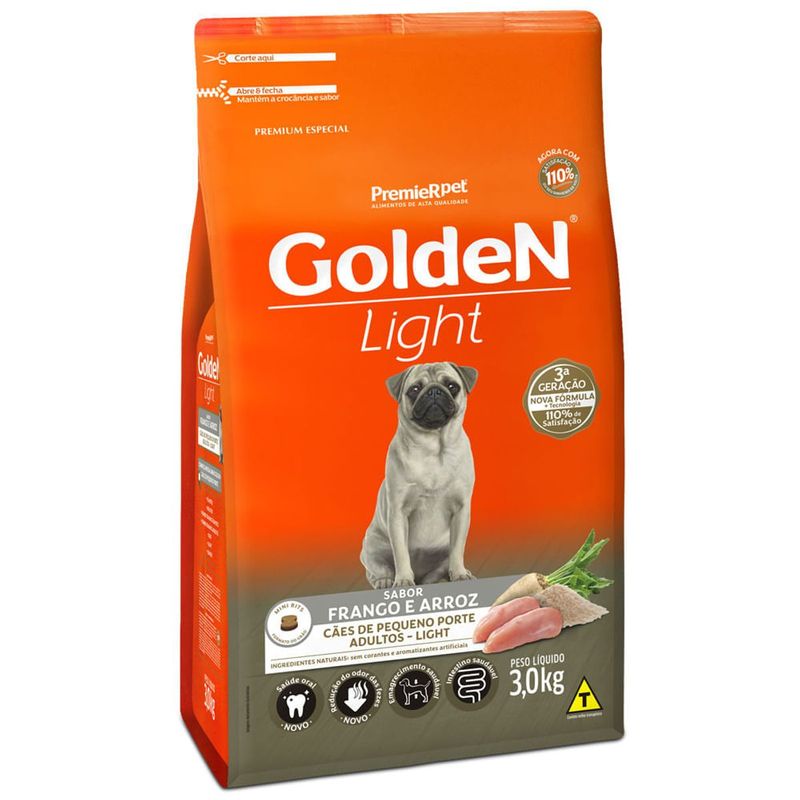 Ra  o Seca Golden Light para C es Adultos Porte Pequeno Mini Bits Frango 3kg 0