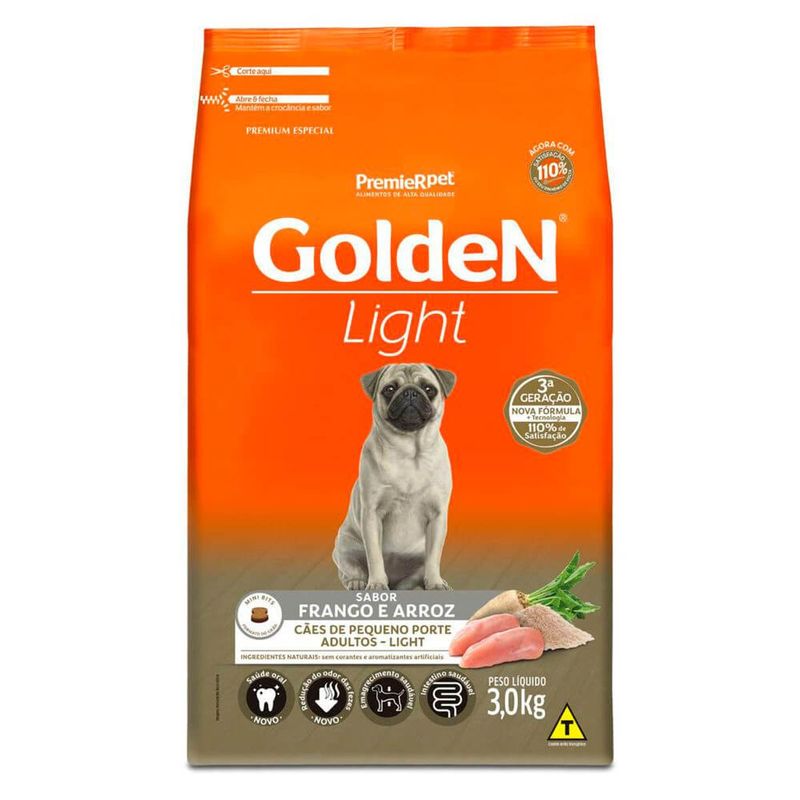 Ra  o Seca Golden Light para C es Adultos Porte Pequeno Mini Bits Frango 3kg 1