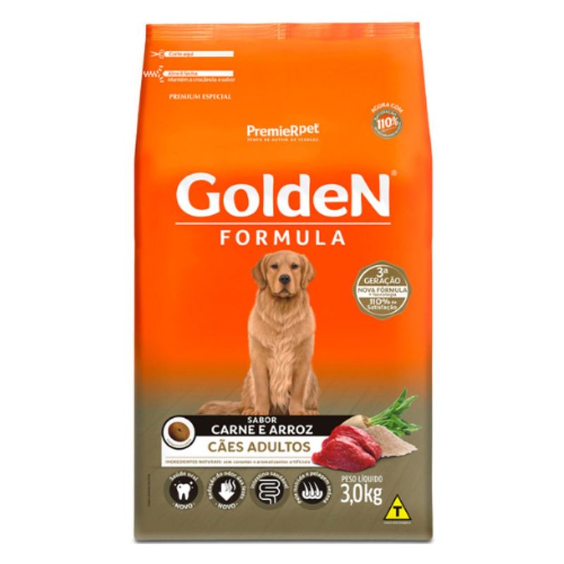 Ra  o Seca Golden F rmula para C es Adultos Carne 3kg 0
