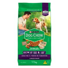 Ração Seca Dog Chow Longevidade para Cães Idosos Carne, Frango e Arroz 1kg