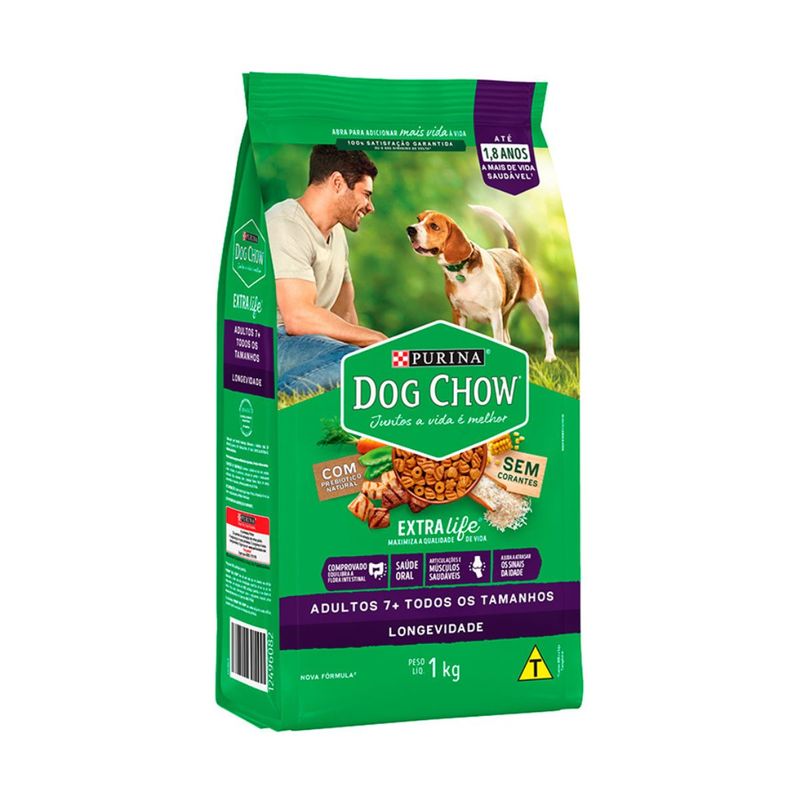 Ra  o Seca Dog Chow Longevidade para C es Idosos Carne  Frango e Arroz 1kg 1