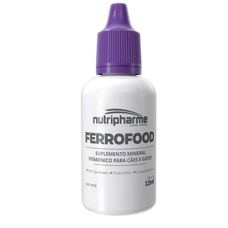 Suplemento Nutripharme Ferrofood para C es e Gatos 15ml 0