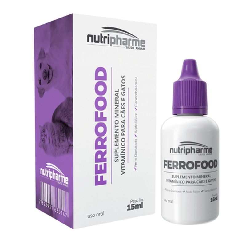 Suplemento Nutripharme Ferrofood para C es e Gatos 15ml 1