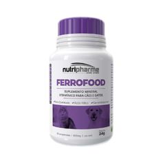 ***Suplemento Nutripharme Ferrofood para Cães e Gatos - Contém 30 comprimidos