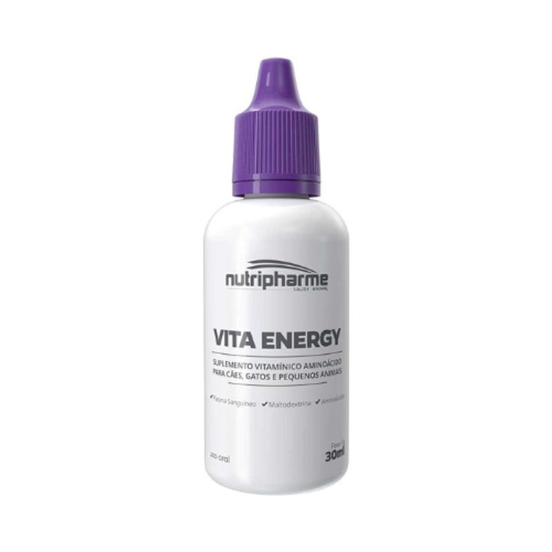 Suplemento Nutripharme Vita Energy para C es e Gatos 30ml  0