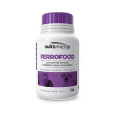 Suplemento Nutripharme Ferrofood para Cães e Gatos - Contém 60 comprimidos