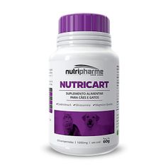 Suplemento Nutripharme Nutricart 1000mg para Cães e Gatos - Contém 60 comprimidos