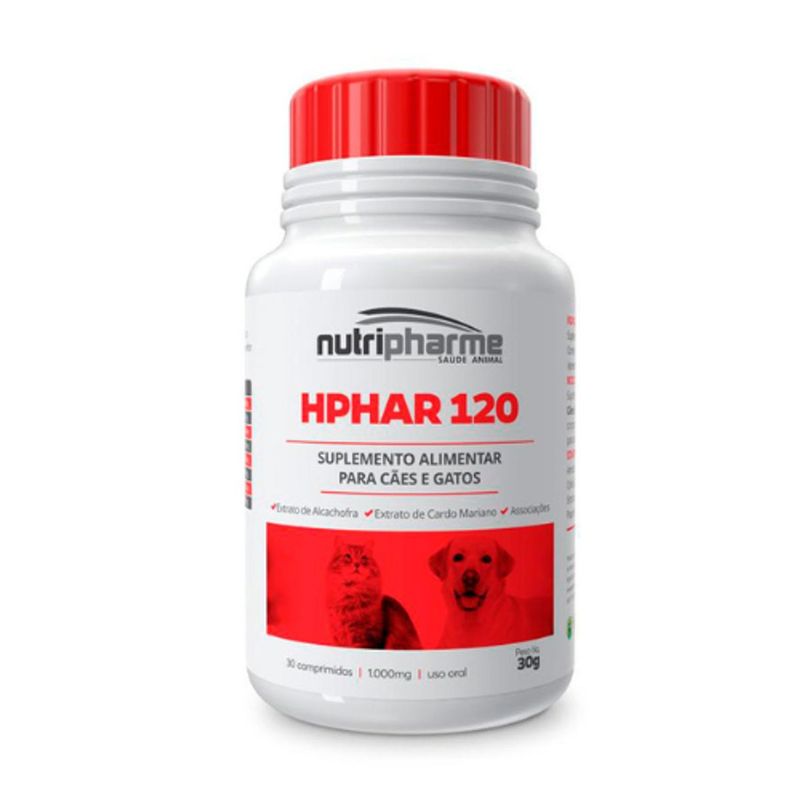 Suplemento Nutripharme HPHAR 120 para C es e Gatos - Cont m 30 comprimidos 0