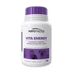 Suplemento Nutripharme Vita Energy para Cães e Gatos - Contém 60 comprimidos