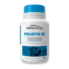 Suplemento Nutripharme Poligyn 25 para Cães - Contém 30 comprimidos