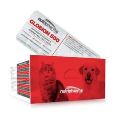 Suplemento Nutripharme Globion Pet 500 para Cães e Gatos - Contém 10 blísteres com 10 comprimidos