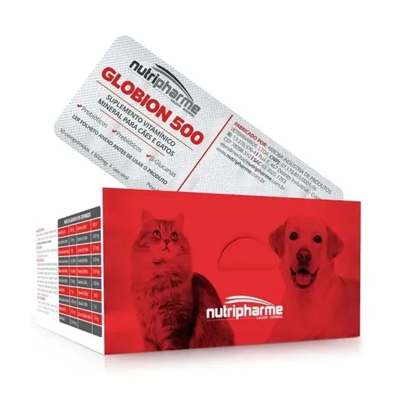 suplemento-nutripharme-globion-pet-500-para-caes-e-gatos-contem-10-blisteres-com-10-comprimidos-0 jpg