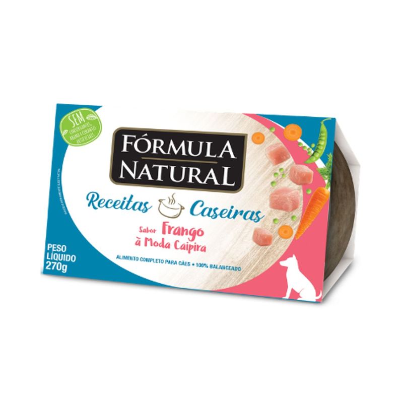 Ra  o  mida F rmula Natural Receitas Caseiras para C es Adultos Frango   Moda Caipira 270g 1