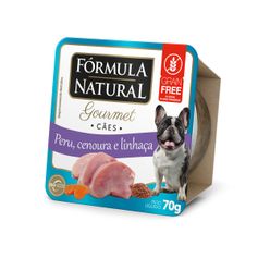 Ração Úmida Fórmula Natural Gourmet para Cães Adultos Peru, Cenoura e Linhaça 70g