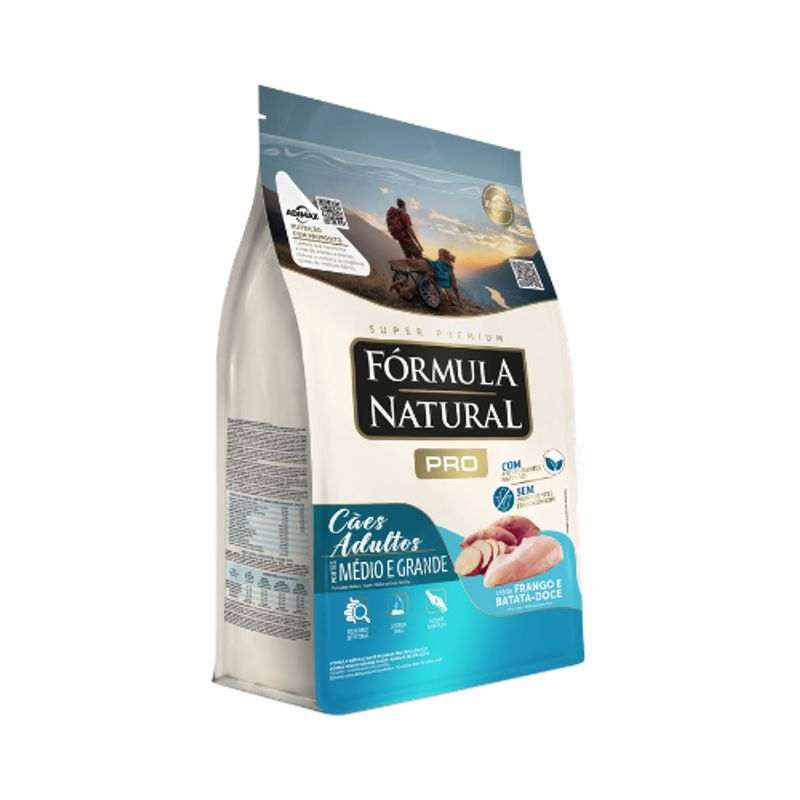 Ra  o Seca F rmula Natural Pr  para C es Adultos Porte M dio e Grande Frango e Batata-Doce 20kg 1