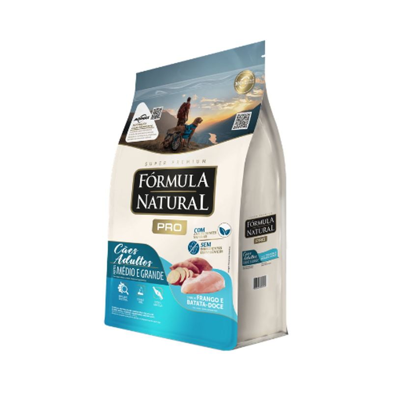 Ra  o Seca F rmula Natural Pr  para C es Adultos Porte M dio e Grande Frango e Batata-Doce 20kg 2