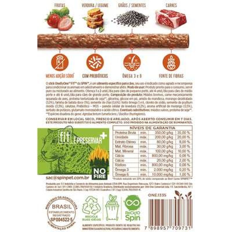 Petisco Spin Pet Stick Fit para C es Morango  Batata-Doce e Chia 50g 2