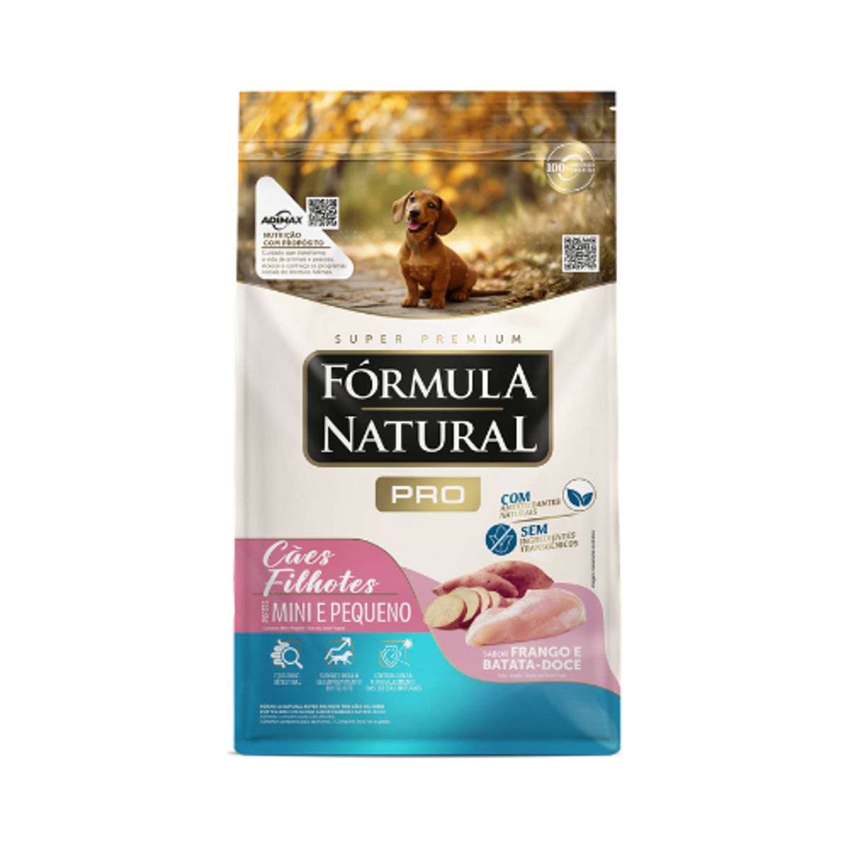 Ração Seca Fórmula Natural Pró Cães Filhotes Porte Mini e Pequeno Frango e Batata-Doce 15kg